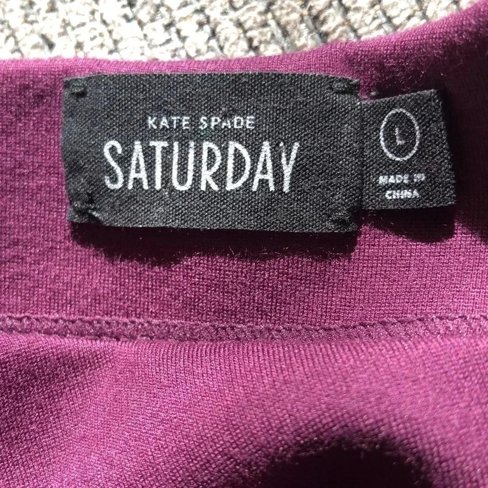 Kate Spade Saturday Purple Long Sleeves Crew Neck Blouse Size L